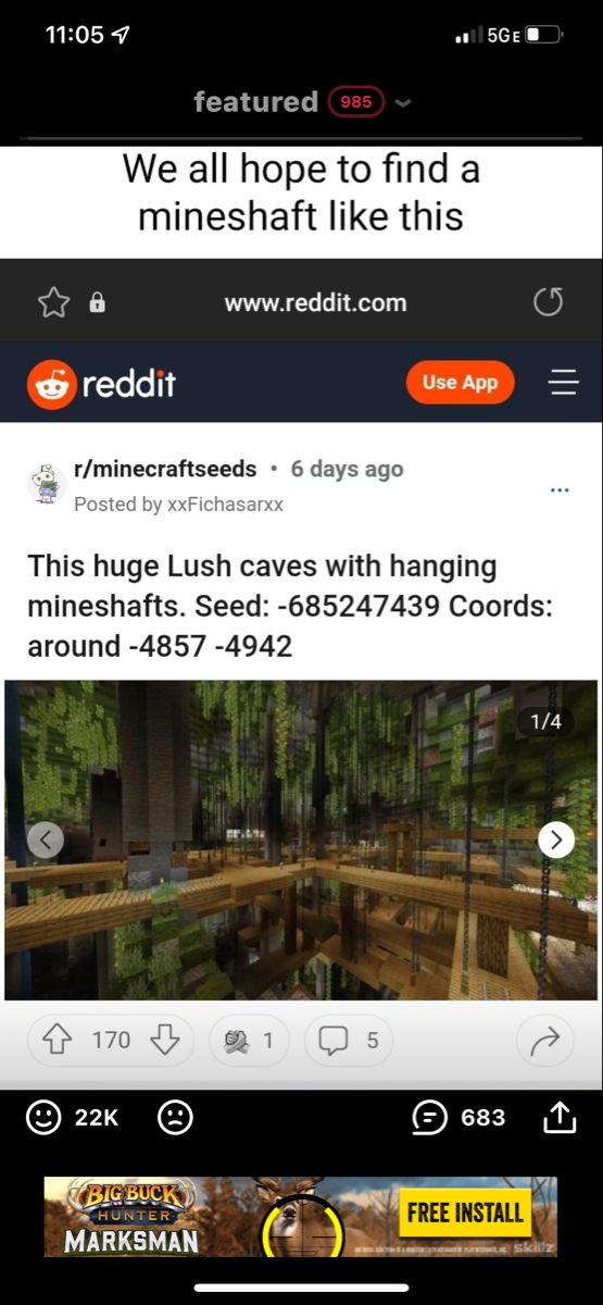 the reddit app is showing an image of a forest