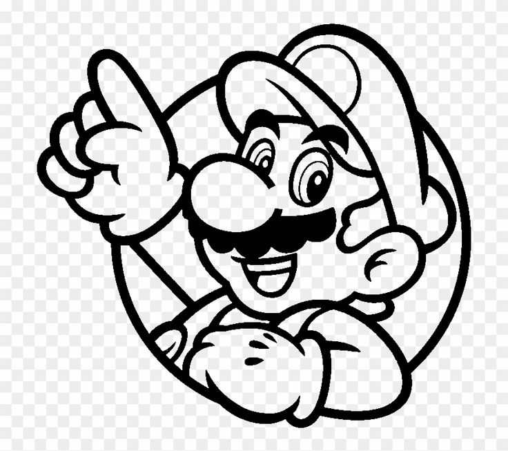 the super mario bros coloring page is shown in black and white, which includes an image of