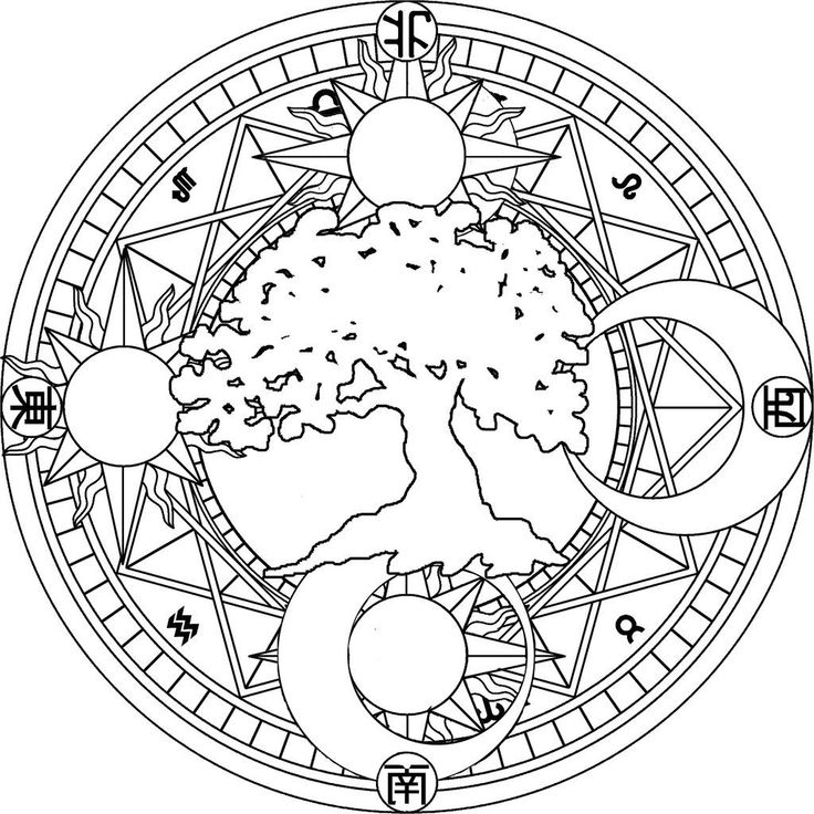 the sun and moon are depicted in this coloring page