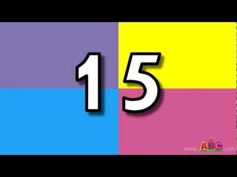 the number fifteen is displayed on a multicolored background with black and white letters