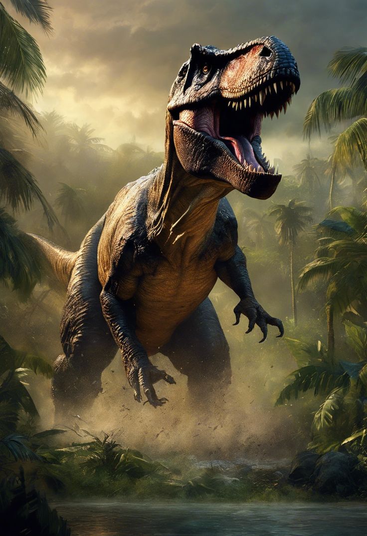 an image of a dinosaur in the jungle