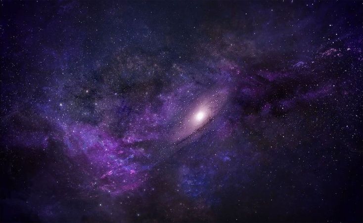 an image of a purple and blue galaxy with stars in the background, taken from space