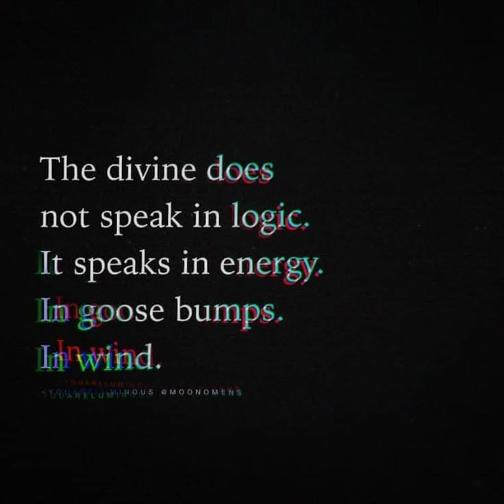 the divine does not speak in logic it speaks in energy