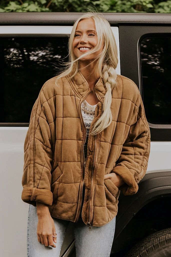 Free People Dolman Quilted Jacket - Denim Fall Jacket | ROOLEE Free People Dolman Quilted Jacket, Quilted Jacket Outfit, Blue Babydoll Dress, Thrift Inspo, Wardrobe Wishlist, Mode Boho, Jacket Denim, Quilt Jacket, Free People Jacket