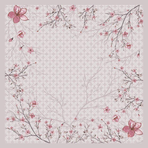 a pink and white background with flowers on it