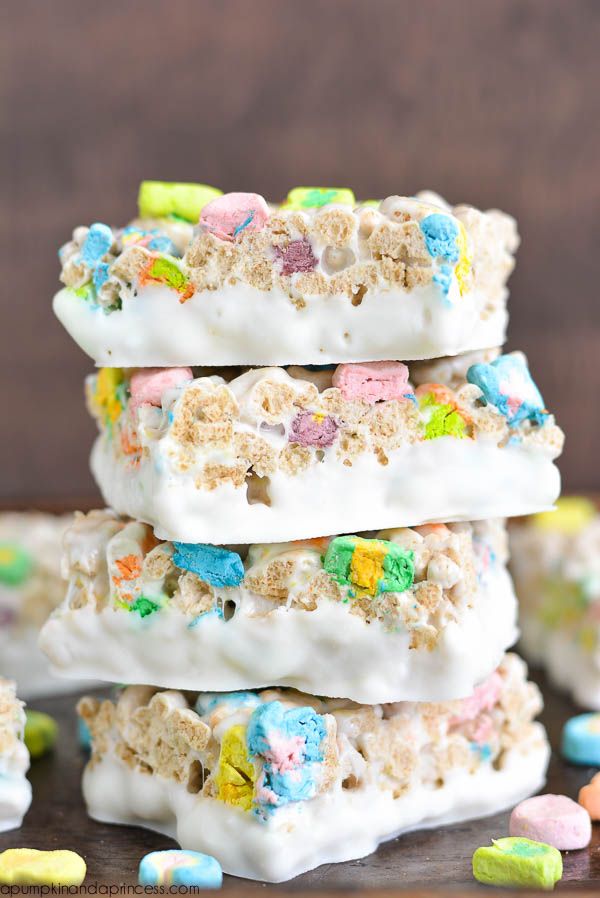 some rice krispy kreme treats stacked on top of each other with marshmallows