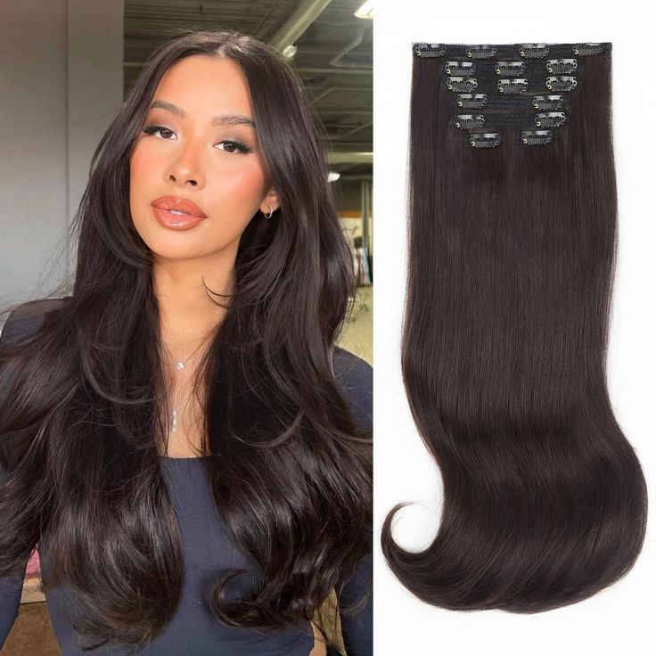 PRICES MAY VARY. 🔥【Clip In Hair Extensions】 ALXNAN Hair Extension soft Lace Weft slim design lays closer to the scalp for a seamless transition with natural hair. 7 PCS/SET Hair Extensions With Newly design! Only 170~190 g! You can’t even tell they are in unless you feel your head. The hair is light & smooth, fluffy & full which achieve a Thick volume look with more comfort. 🙆‍【Long Stright Layred Hair Extensions】Long Layred Hair Extensions have perfect volume and naturally layers, which makes Layered Hair Extensions, Hair Extensions Dark Brown, Hair Extension Lengths, Clip In Hair Extension, Natural Hair Extensions, Long Hair Extensions, Invisible Lace, Weft Hair Extensions, Back To School Hairstyles