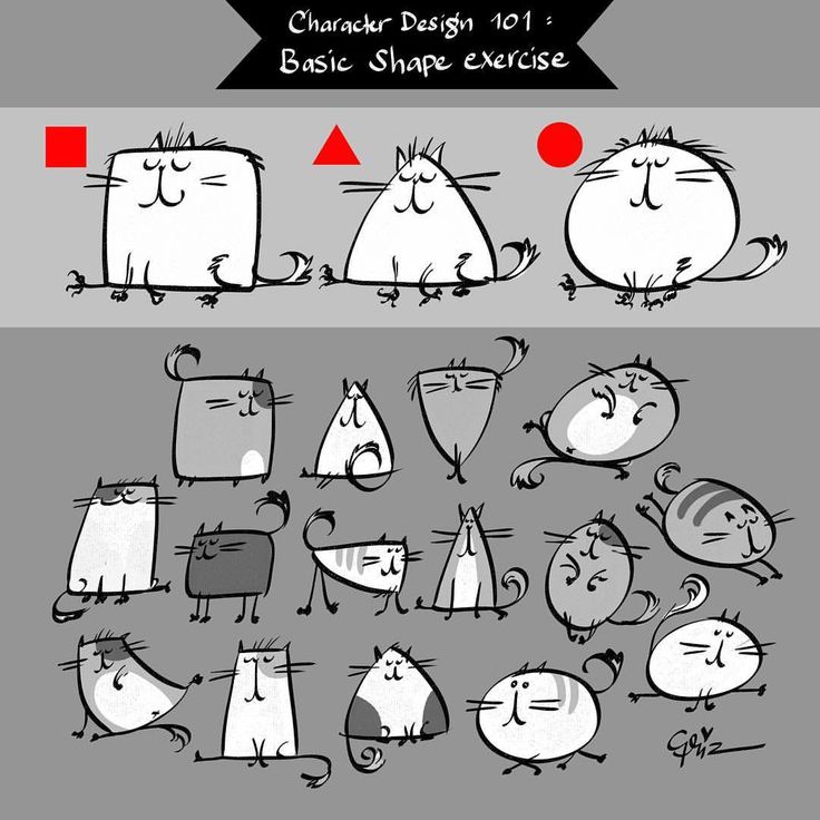 cartoon character design 101 basic shape exercise