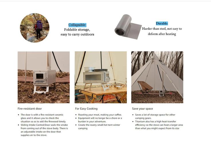 an image of a website page for camping equipment