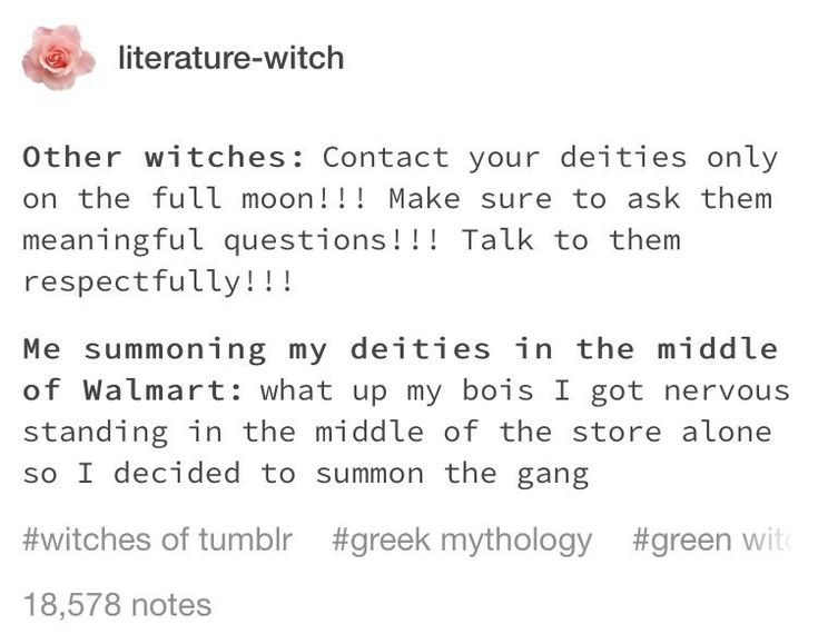 a text message written in front of a white background that reads, literature - witch other witches contact your deities only on the fut