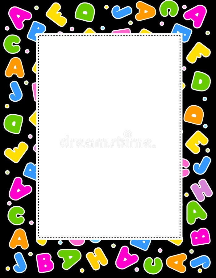 a square frame with colorful hearts and dots on black background royalty illustration for children's room