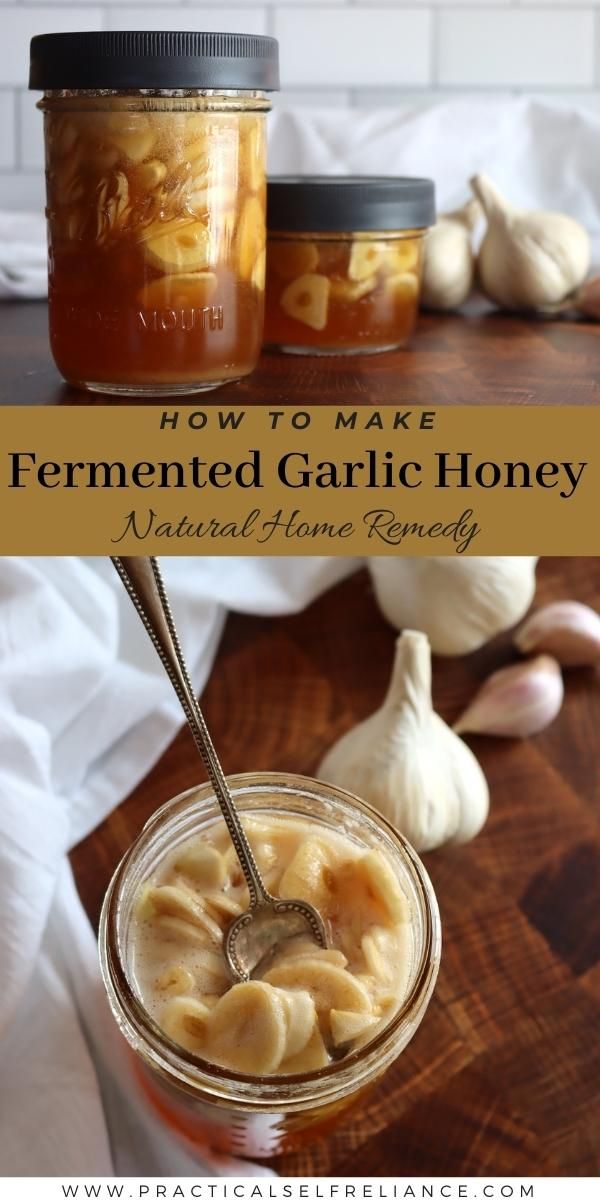 homemade fermented garlic honey in a mason jar