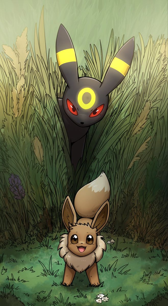 the pokemon is standing in the grass with his eyes glowing