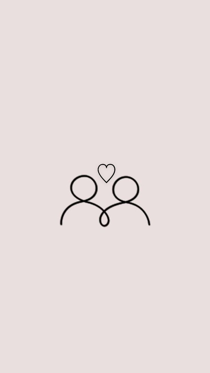 two people holding hands with a heart above them