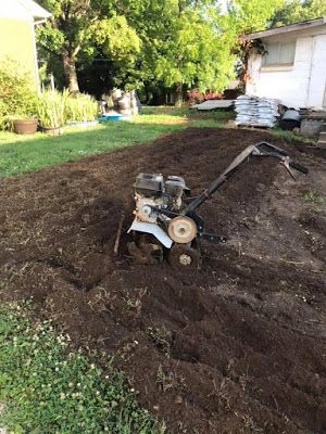 a lawn being mowed with a machine