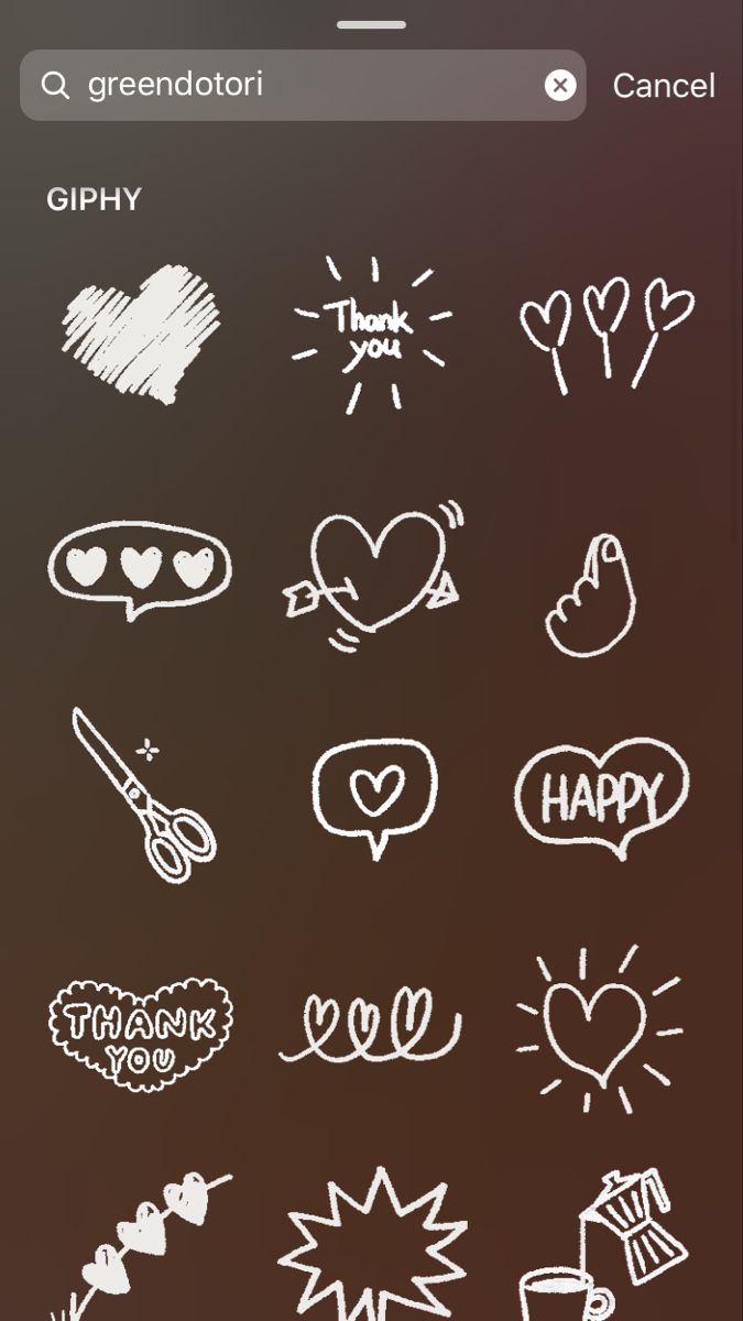 an iphone screen with different doodles on it