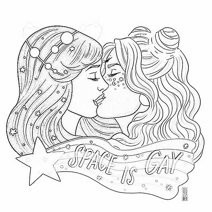 Pride Colouring Pages, Queer Coloring Pages, Wlw Coloring Pages, Lgbtq Coloring Pages, Lesbian Coloring Pages, Pride Coloring Pages, Adult Coloring Books Swear Words, Optical Illusion Tattoos, Illusion Tattoos