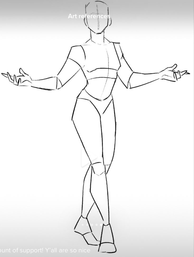 a drawing of a female figure with arms outstretched