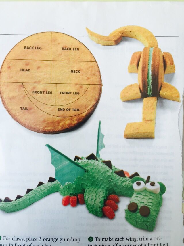 a book with an image of a green dragon next to it's pie crust