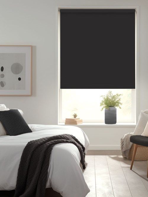 Luxury curtains Black Roller Blinds Bedroom, Black Blackout Blinds, Curtains Living Room Modern Luxury, Bedroom Roller Blinds, Blackout Blinds Bedroom, Roller Shades Bedroom, Roller Shades Living Room, Black Roller Blinds, Roller Blinds Bedroom