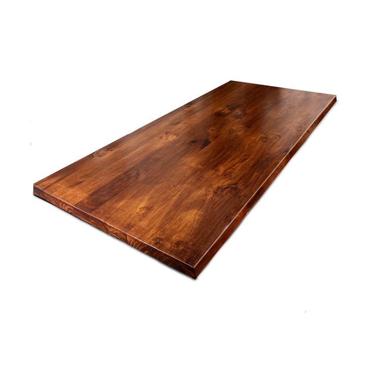 a large wooden table top on a white background with clipping for text or image