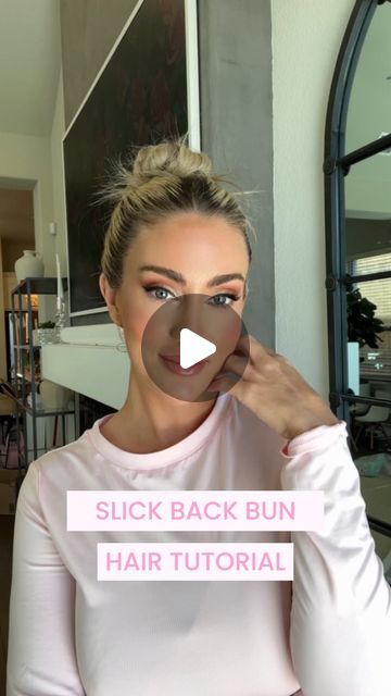 Best Way To Slick Back Hair, Womens Bun Hairstyles, Slick Back Up Do Hairstyles, How To Make Slick Bun, Slicked Back Bun Long Hair, Slick Back Hairstyles Going Out, Professional Slick Back Hair, Trendy Slick Back Bun, Casual Going Out Hairstyles