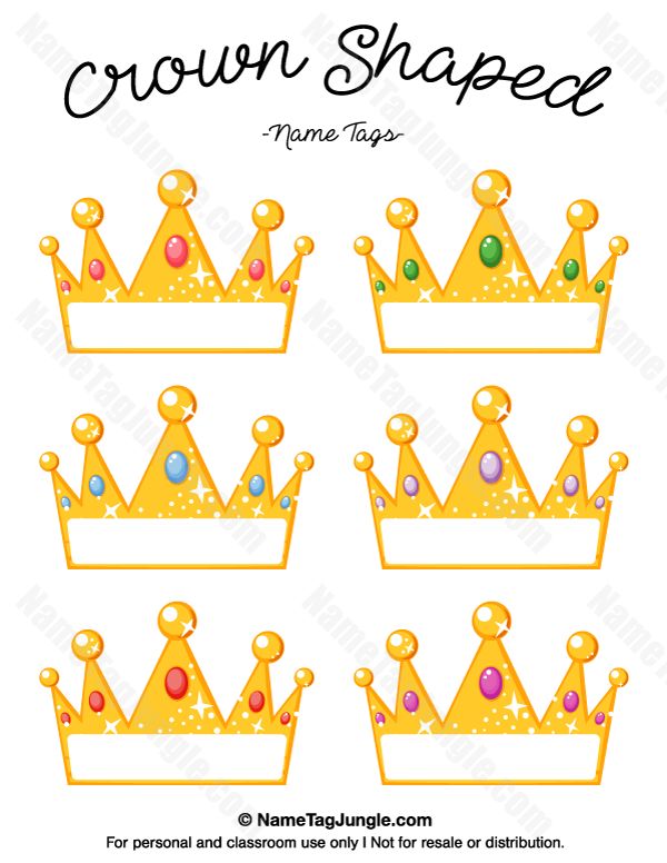 crown shapes with different colors and sizes