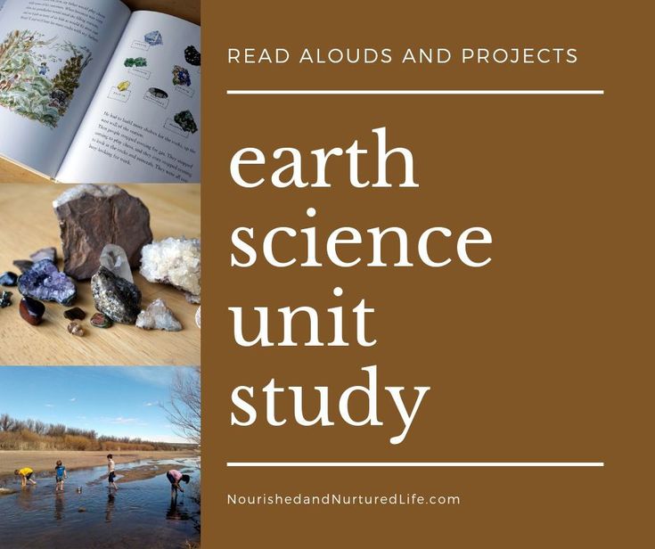 the earth science unit study book is open and showing pictures of rocks, water, and plants