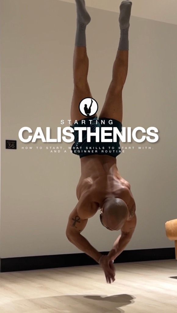 a man doing a handstand on the floor with his feet in the air