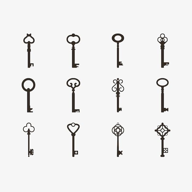 the silhouettes of different keys are shown