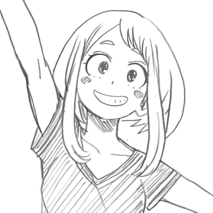 a drawing of a girl raising her arm