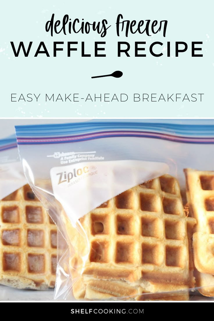 two waffles in plastic bags with text overlay