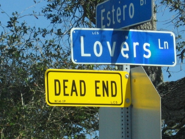 two blue street signs sitting on top of a metal pole next to a leafy tree