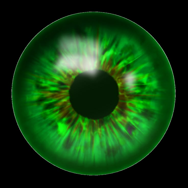 an eyeball with green and yellow colors