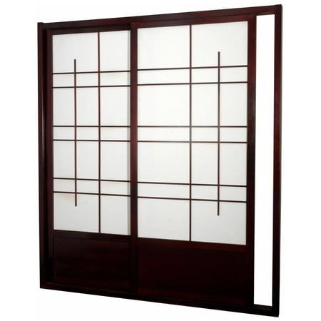 The Oriental Furniture Eudes Shoji Sliding Door Kit is a striking addition to any home decor. This kit comes complete with sliding doors, top and bottom tracks, and right and left door jambs. These popular units are crafted from durable, lightweight Scandinavian spruce, using East Asian-style mortise and tenon joinery. The doors are finished in your choice of wood colors based on availability. The doors feature kick-plates on bottom to protect the shades. If you prefer no bottom track, install s Shoji Sliding Doors, Cheap Room Dividers, Small Room Divider, Metal Room Divider, Fabric Room Dividers, Bamboo Room Divider, Sliding Room Dividers, Living Room Divider, Wooden Room Dividers