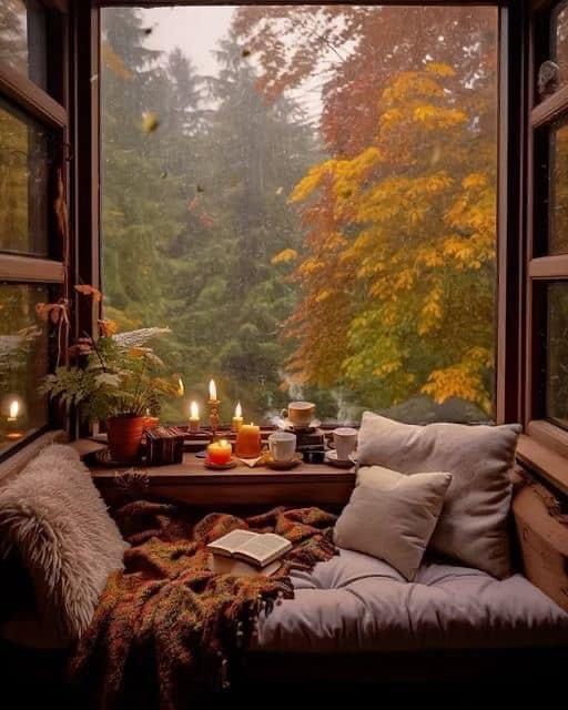 Cozy Rainy Day, Fall Mood Board, Fall Mood, Deco Boheme, Cozy Aesthetic, Fantasy House, Cozy Reading Nook, Fall 24, Cozy Autumn