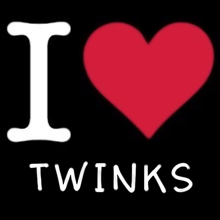 i love twinks written in white and red on a black background with a heart