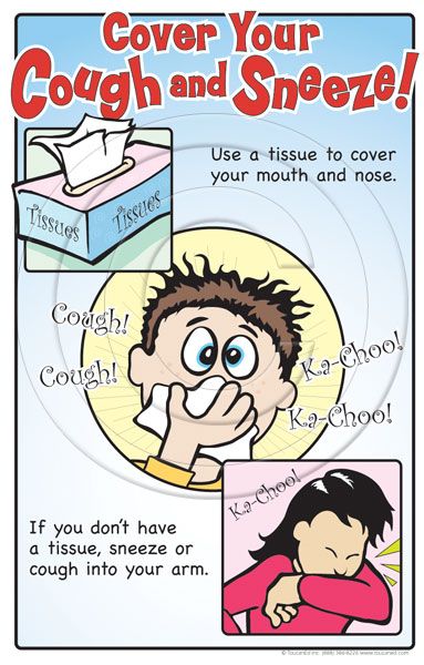 a poster with instructions on how to cover your cough and sneeze for children