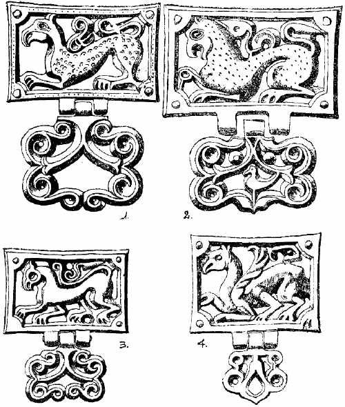 four different designs in the form of decorative ornaments, vintage line drawing or engraving illustration