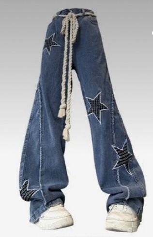 Baggy Jeans Women, Outfits Men Summer, Midsize Summer, Grunge Hippie, Hip Hop Jeans, Cute Pants, Style Hip Hop, Patchwork Denim, Pants Vintage