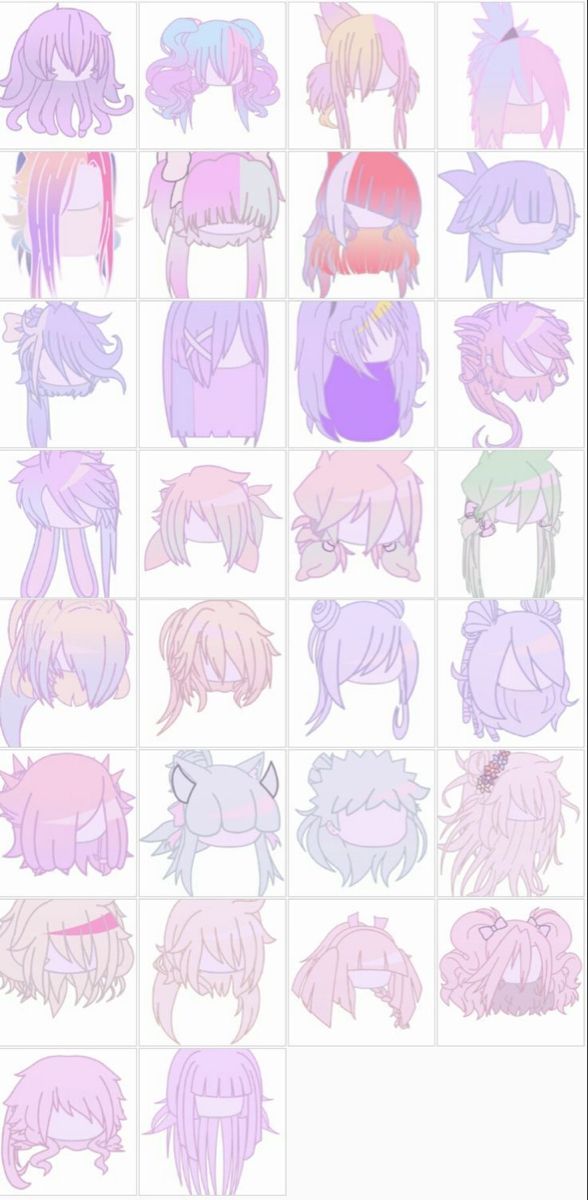 an anime character's hair chart with different colors