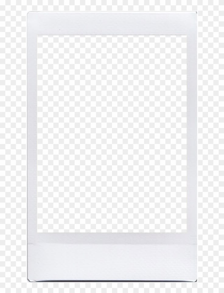 an empty white square frame on a transparent background