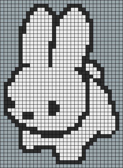 an image of a cartoon character made out of pixellated squares, with the face of a