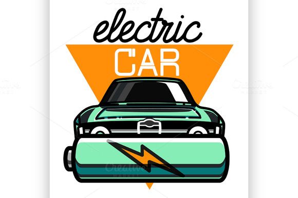 an electric car is shown with the words electric car on it's back end