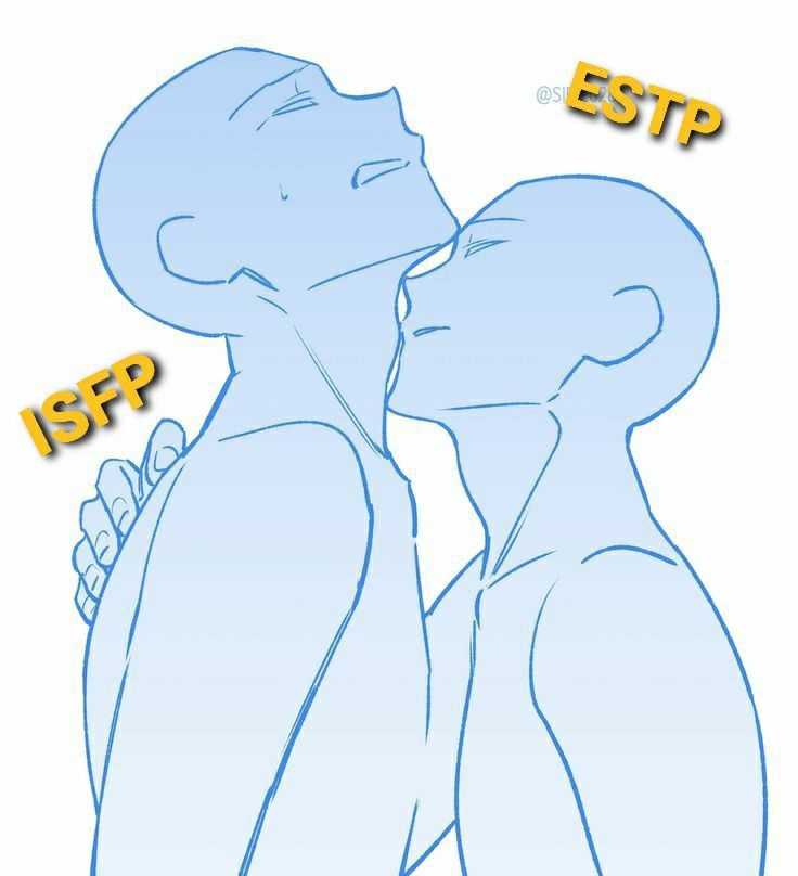 two people are kissing each other with the words isfp below them in yellow and blue