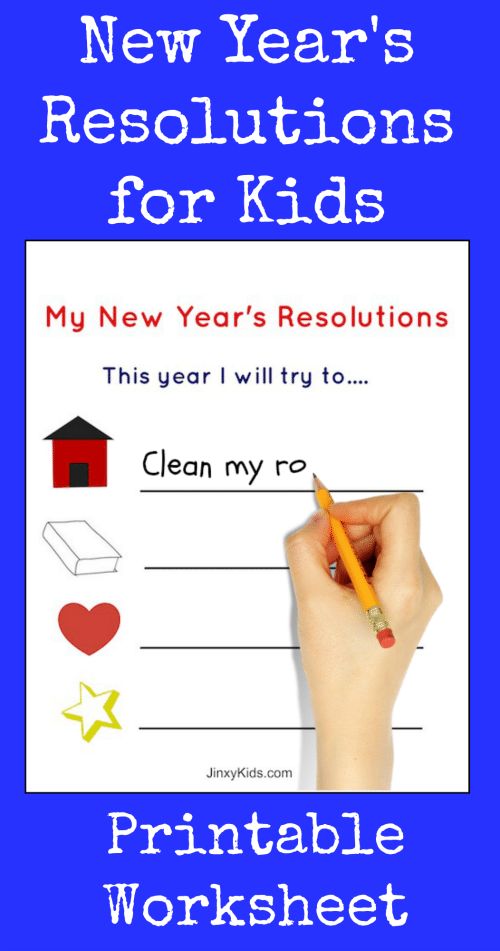 the new year's resolution for kids is shown in this printable worksheet