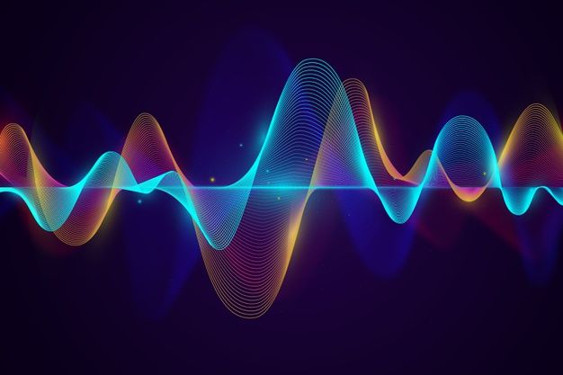 an abstract sound wave on a dark background