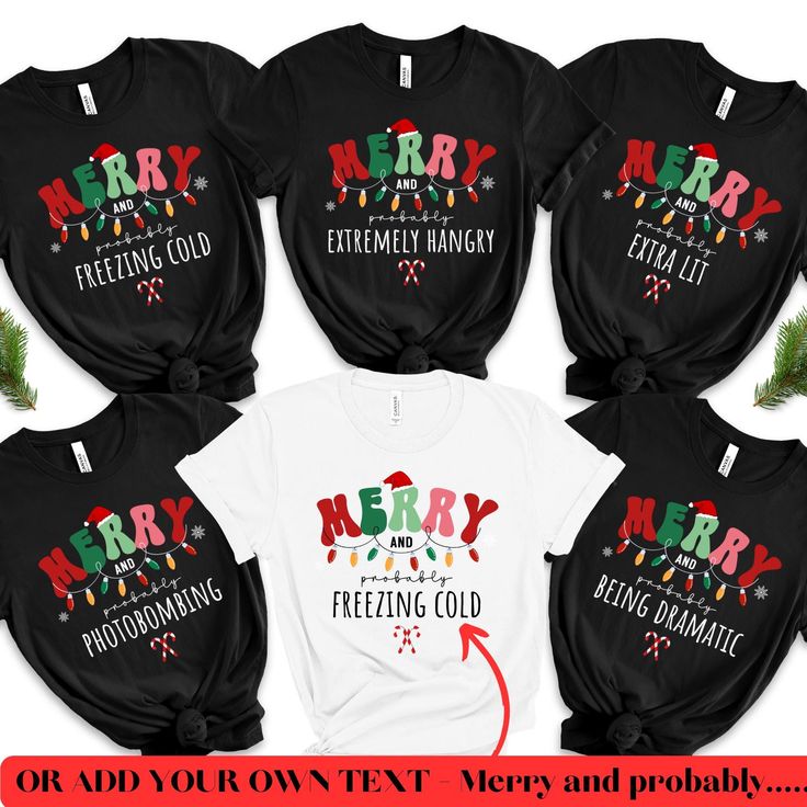 Merry Christmas puns for the whole family, work group or friends. Choose from lots of funny quotes or make your own. These funny Christmas shirts make fantastic Holiday pajama shirts or Christmas family reunion shirts. They are unisex, soft and comfy.  STYLE GUIDE *Bella Canvas 3001 crewneck shirt *Unisex fit *Soft, light & comfortable   MATERIAL *100% cotton *Heather colors cotton/polyester blend - see listing photos for more details 👉 SIZE GUIDE You can find the size guide in the listing photos including measurements. Please check these before purchase and if in doubt, compare to one of your own comfortable fitting garments so you can be sure to order the correct size. If you are unsure as to what size to order then please get in touch to discuss your requirements prior to purchase, we Matching Family Christmas Pajamas Funny, Funny Christmas Pjs Family, Family Christmas Shirts Funny, Funny Christmas Shirts Hilarious, Cute Christmas Shirts Vinyl, Funny Family Christmas Pajamas, Funny Family Christmas Shirts, Funny Christmas Pajamas, Group Christmas Shirts