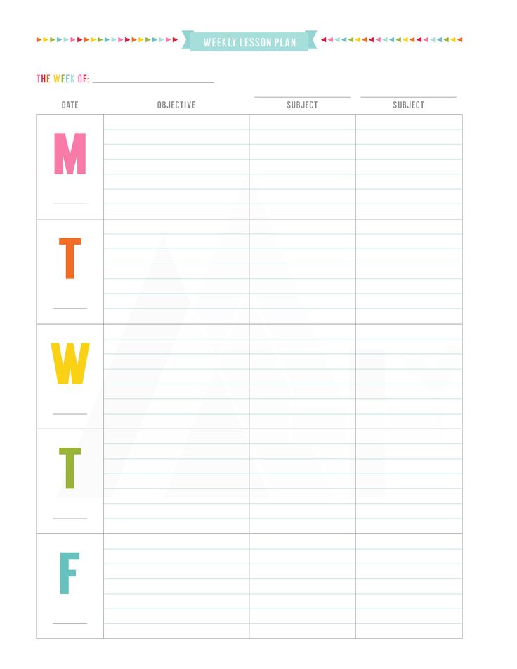 the printable weekly planner is shown with colorful letters and numbers on top of it