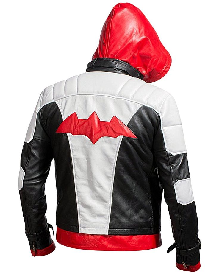 PRICES MAY VARY. RED HOOD JACKET FEATURES: Premium quality faux leather, front zipper closure, hooded-collar, leather, stripped cuffs, Zipper pockets, bat logo at back, premium quality stitching throughout the jacket. COMFORTABLE: We used premium quality fabric to make this red hood cosplay jacket is incredibly durable and comfy to wear. The jacket gives you protection from dust, comfort, and style while riding bike. ALL EVENT WEAR: Perfect for get-togethers, social gatherings, Halloween parties Arkham Knight Red Hood, Batman Arkham Knight Red Hood, Racer Jackets, Faux Leather Jacket Men, Long Winter Coats Women, Distressed Leather Jacket, Classic Leather Jacket, Cafe Racer Jacket, Best Leather Jackets